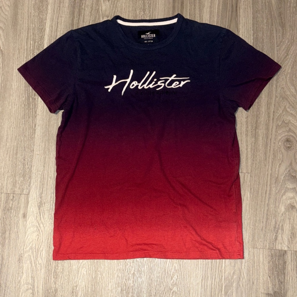 Hollister Black and Red Ombre Tee